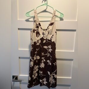 Abercrombie & Fitch Cream and Brown Floral Dress